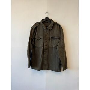 Vintage Structure Jacket Mens Large Green Military Field Canvas Utility Coat 90s